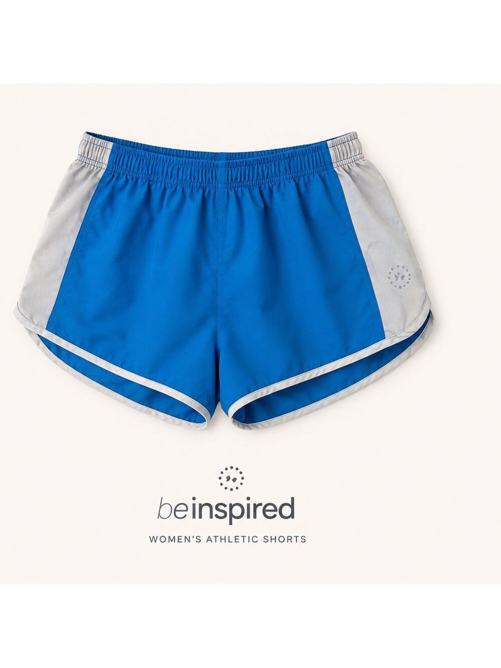 Be Inspired Womens Running Shorts Blue Gray Athletic Lined Activewear Size M